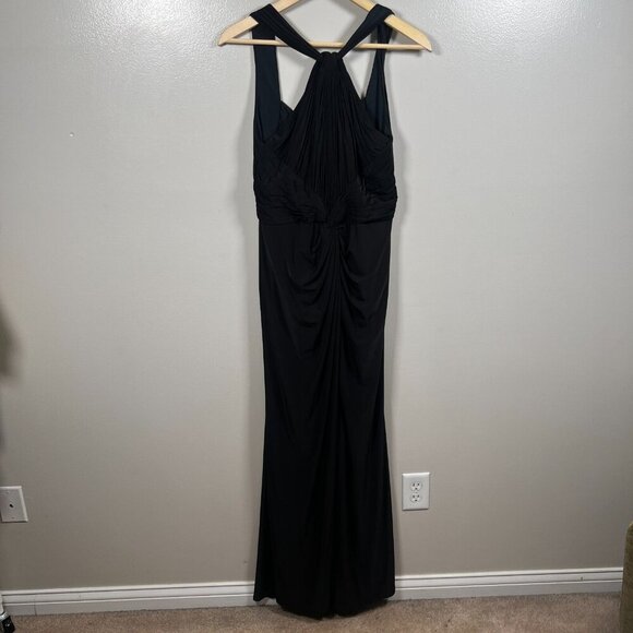 Tadashi Collection Halter Gown Dress Size Large Black Formal Maxi Event Evening - Picture 1 of 11